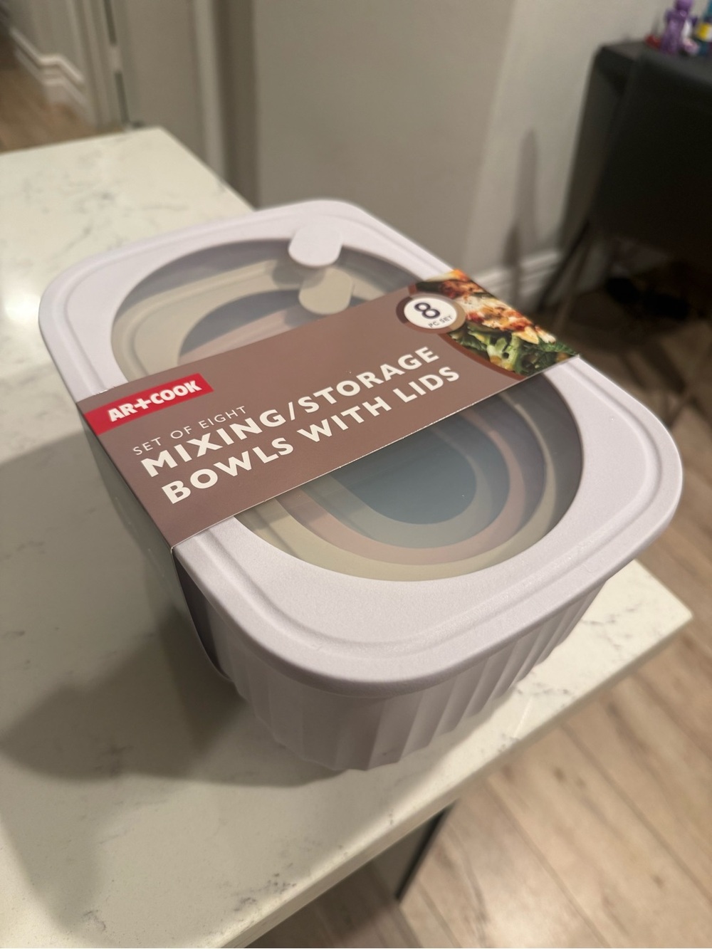 Nesting Mixing & Storage Bowl Set with Lids - natural colors